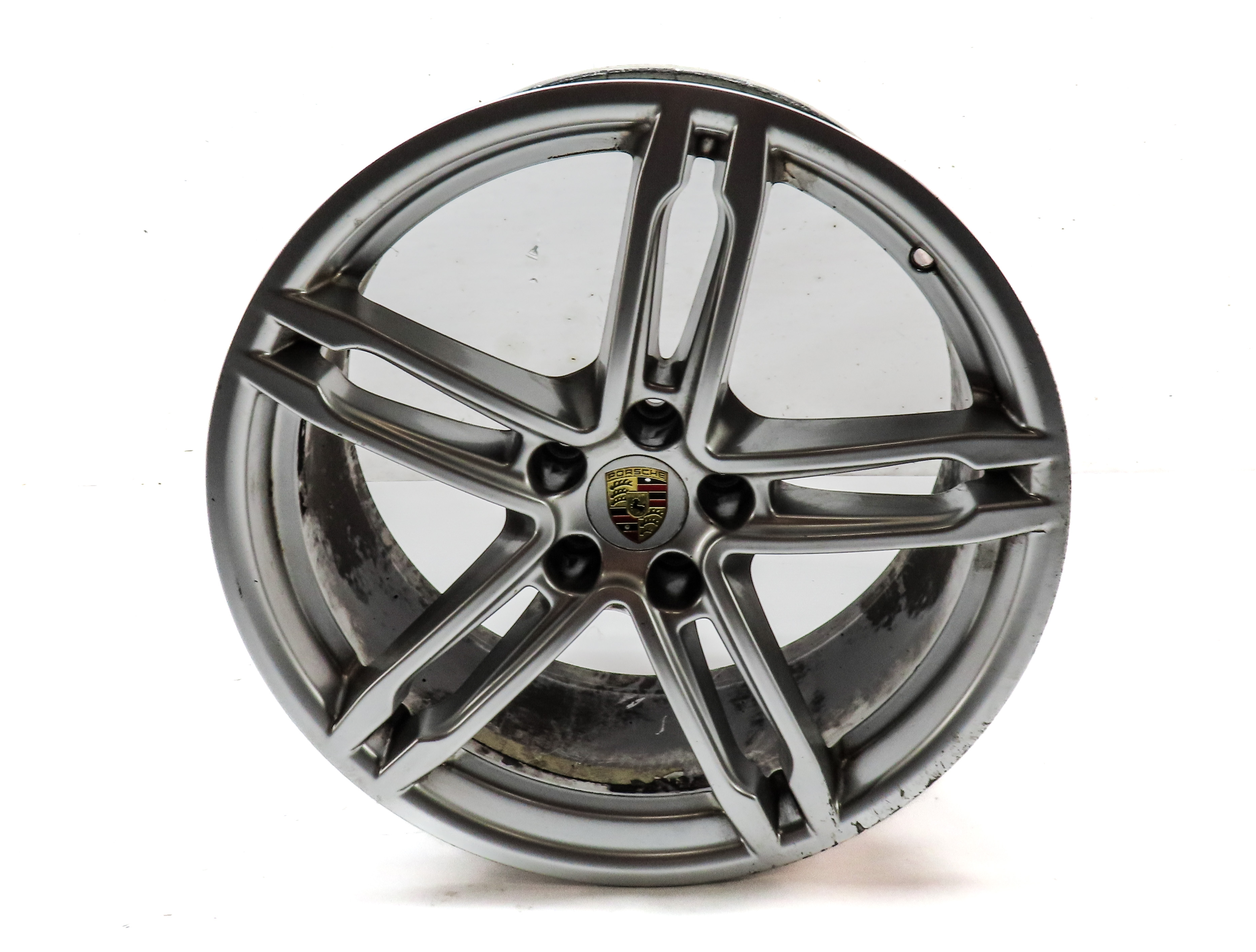 15-21 PORSCHE MACAN (95B) 19x9 INCH 5 DOUBLE 10 SPOKE ALUMINUM ALLOY WHEEL RIM — exact item pictured